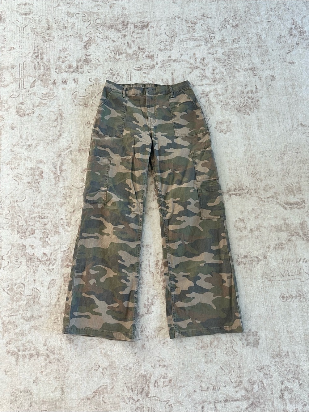 No Boundaries Camo Cargo Pants - Green/Brown